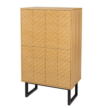 Camden Herringbone tall dresser (with shelves)